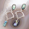 Blue Abalone Drop Chain Sterling Silver Earrings - Barse Jewelry