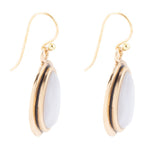 Blue Agate Golden Drop Earrings - Barse Jewelry