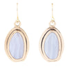 Blue Agate Golden Drop Earrings - Barse Jewelry