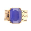 Blue Agate Stackable Golden Ring Set - Barse Jewelry