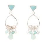 Blue Amazonite and Sterling Silver Chandelier Earrings - Barse Jewelry