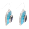 Blue Apatite and Abalone Stacked Sterling Earrings - Barse Jewelry