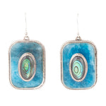 Blue Apatite and Abalone Stacked Sterling Earrings - Barse Jewelry