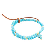 Blue Magnesite Golden Charm Bracelet Set - Barse Jewelry