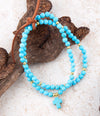 Blue Magnesite Golden Charm Bracelet Set - Barse Jewelry