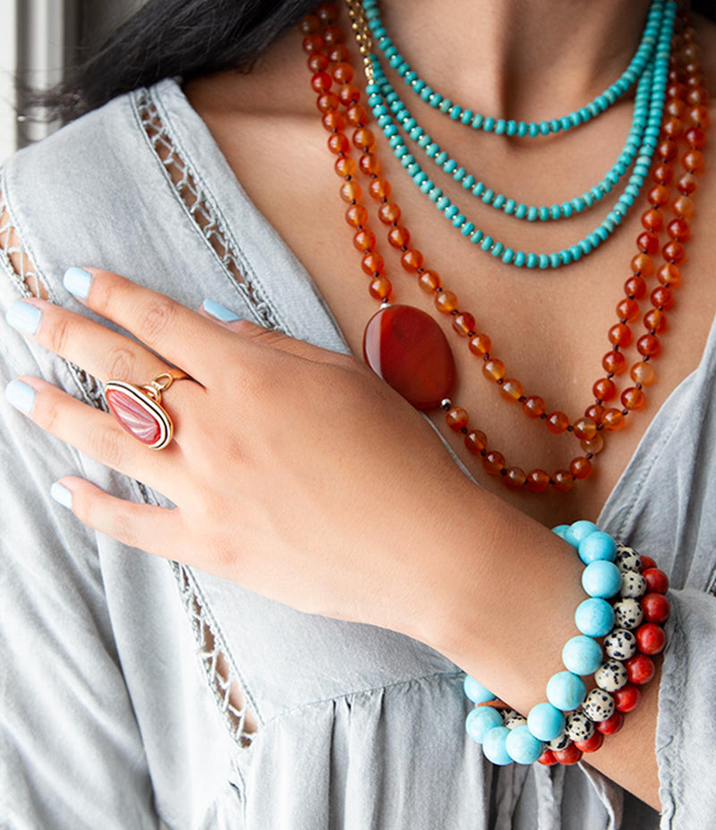 Blue Magnesite Multicolor Trio Bracelet Set - Barse Jewelry