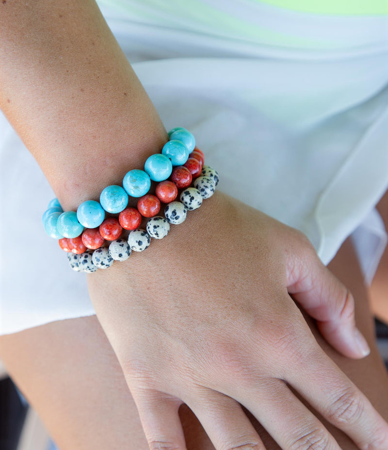 Blue Magnesite Multicolor Trio Bracelet Set - Barse Jewelry