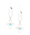 Blue Turcuoise and Sterling Silver Cross Drop Earrings - Barse Jewelry