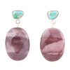 Blue Turquoise and Brown Mookaite Drop Earrings - Barse Jewelry