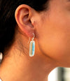 Blue Turquoise and Golden Bronze Open Earrings - Barse Jewelry