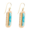 Blue Turquoise and Golden Bronze Open Earrings - Barse Jewelry