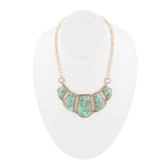 Blue Turquoise and Goldtone Statement Necklace - Barse Jewelry