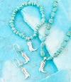 Blue Turquoise and Sterling Silver Boot Charm Necklace - Barse Jewelry