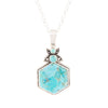 Blue Turquoise and Sterling Silver Hexagon Pendant Necklace - Barse Jewelry