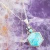 Blue Turquoise and Sterling Silver Hexagon Pendant Necklace - Barse Jewelry