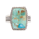 Blue Turquoise and Sterling Silver Rectangle Ring - Barse Jewelry