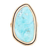 Blue Turquoise Golden Statement Ring - Barse Jewelry