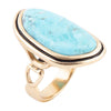 Blue Turquoise Golden Statement Ring - Barse Jewelry