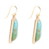 Blue Turquoise Jeweled Statement Golden Earrings - Barse Jewelry