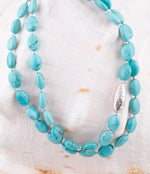 Blue Turquoise Magnesite Sterling Silver Strand Necklace - Barse Jewelry