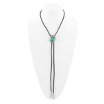 Blue Turquoise Matrix Bolo Tie Necklace - Barse Jewelry