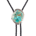 Blue Turquoise Matrix Bolo Tie Necklace - Barse Jewelry