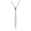 Blue Turquoise Matrix Bolo Tie Necklace - Barse Jewelry