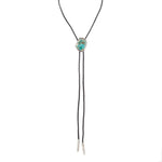 Blue Turquoise Matrix Bolo Tie Necklace - Barse Jewelry