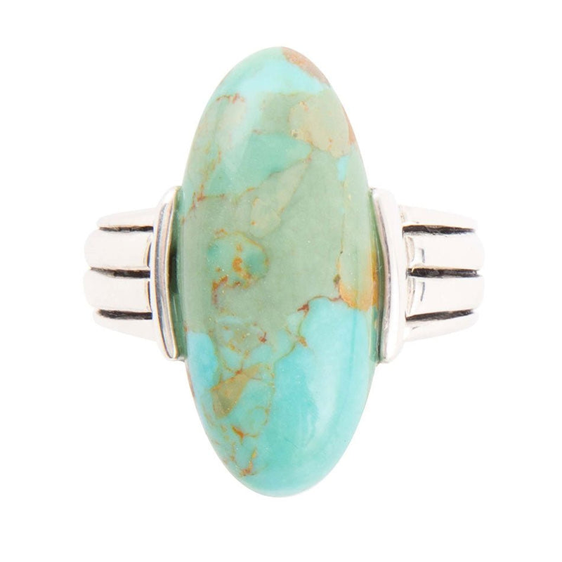 Bold Green Turquoise and Sterling Silver Ring - Barse Jewelry