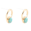 Calgary Blue Turquoise Post Golden Earrings - Barse Jewelry