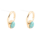 Calgary Blue Turquoise Post Golden Earrings - Barse Jewelry