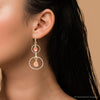 Canyon Red Magnesite Double Drop Golden Earrings - Barse Jewelry