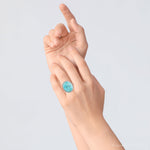 Carved Blue Turquoise and Sterling Silver Cocktail Ring - Barse Jewelry