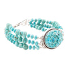 Carved Blue Turquoise and Sterling Silver Toggle Bracelet - Barse Jewelry