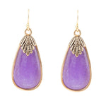 Charleston Purple Quartz Golden Drop Earrings - Barse Jewelry