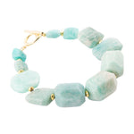 Chunky Green Amazonite Golden Toggle Bracelet - Barse Jewelry