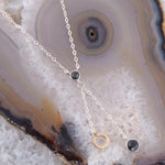 Circle Two-Toned Grey Labradorite Sterling Silver Necklace - Barse Jewelry