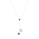 Circle Two-Toned Grey Labradorite Sterling Silver Necklace - Barse Jewelry