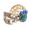 Cognate Malachite and Blue Lapis Golden Cuff Bracelet - Barse Jewelry