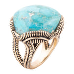 Corinth Blue Turquoise and Golden Statement Ring - Barse Jewelry