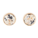 Dalmatian Jasper Golden Post Earrings - Barse Jewelry