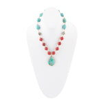 Dalmatian Jasper Multicolor Golden Teardrop Necklace - Barse Jewelry