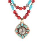 Dalmatian Jasper Pendant Colorful Golden Necklace - Barse Jewelry