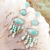 Deco Green Turquoise and Sterling Silver Chandelier Earrings - Barse Jewelry