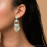 Deco Green Turquoise and Sterling Silver Chandelier Earrings - Barse Jewelry