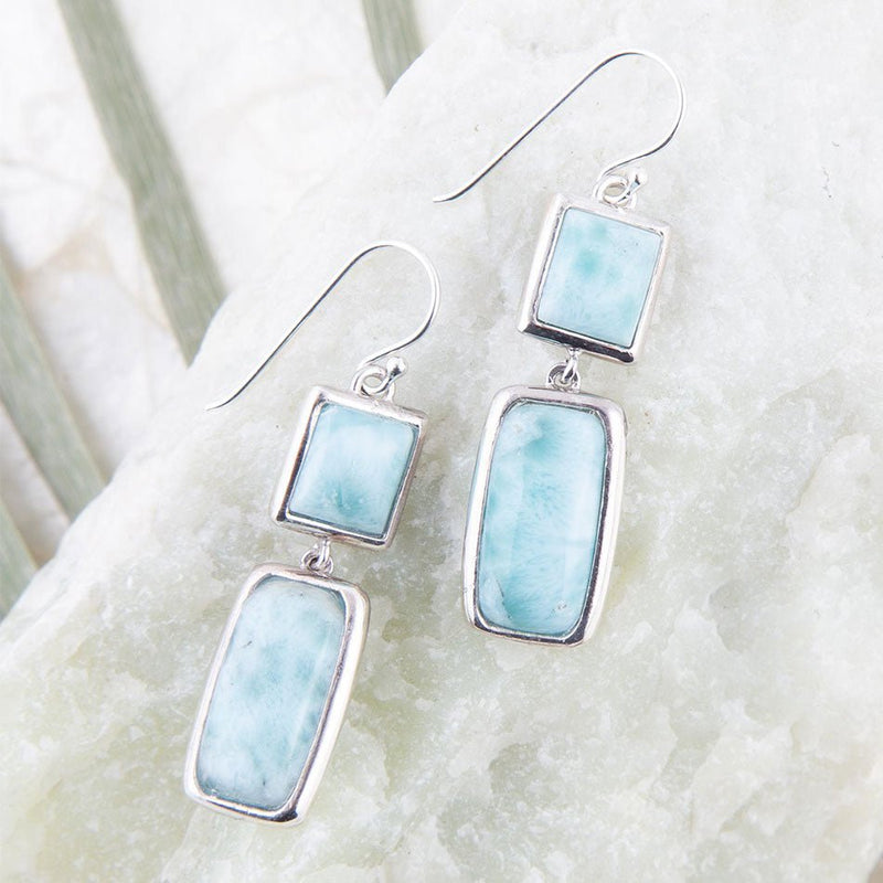 Drops of Blue Larimar Sterling Silver Earrings - Barse Jewelry