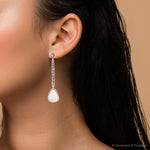 Drops of White Mother of Pearl Golden Linear Earrings - Barse Jewelry