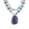 Dusty Purple Agate and Silver Statement Necklace - Barse Jewelry