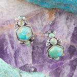 Emile Blue Turquoise Sterling Hoop Earrings - Barse Jewelry