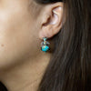 Emile Blue Turquoise Sterling Hoop Earrings - Barse Jewelry